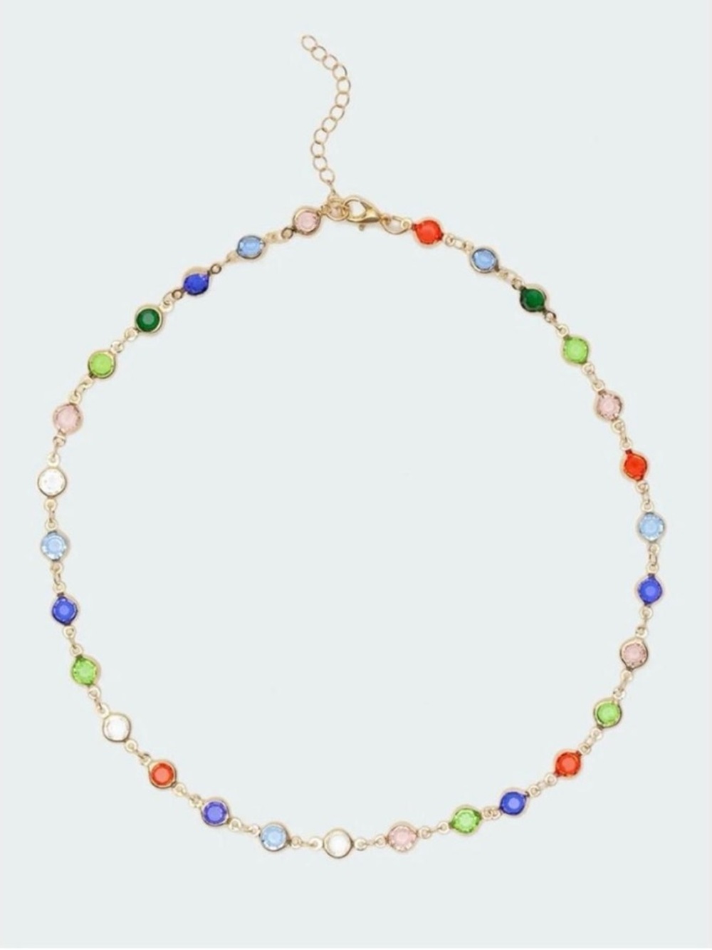 NWT, Multicolor Crystal ‘Charmer’ Necklace, Gold Tone, 17.3 in length
